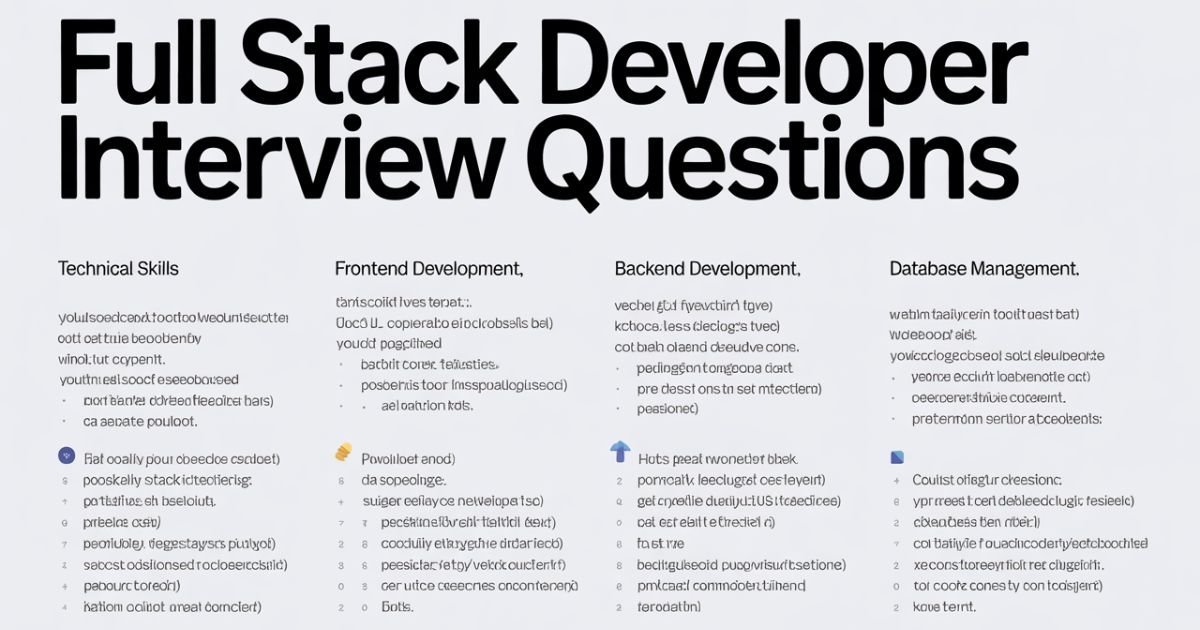 Interview Questions for a Full Stack Developer: The Complete Guide for Java Full Stack Aspirants