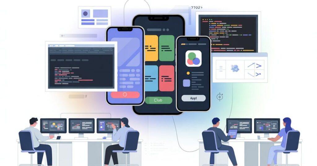 Backend integration and API development under Mobile Application Development Services.