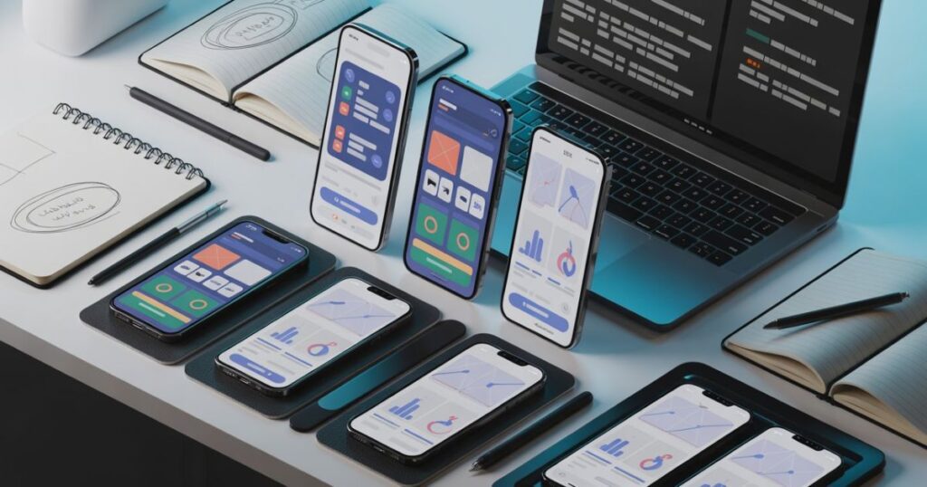 iOS developers coding Swift-based projects under Mobile Application Development Services.