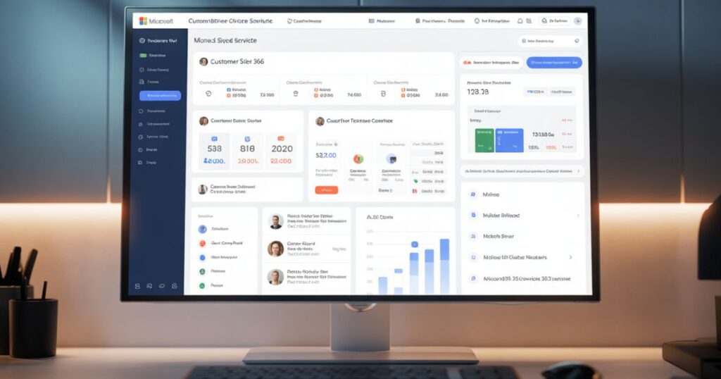 Microsoft Dynamics 365 Customer Service dashboard interface showing customer case management tools.