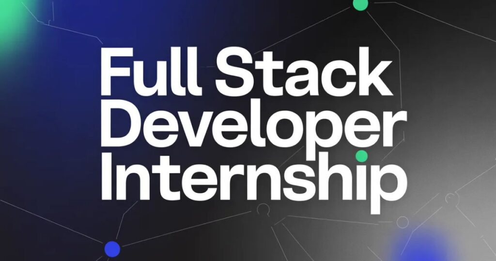 Full Stack Developer Internship working on backend development using Node.js and databases during the training program.