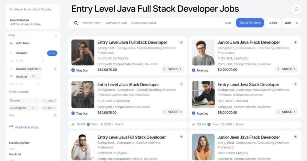Entry Level Java Full Stack Developer Jobs skills development in Java, Spring Boot, and databases.