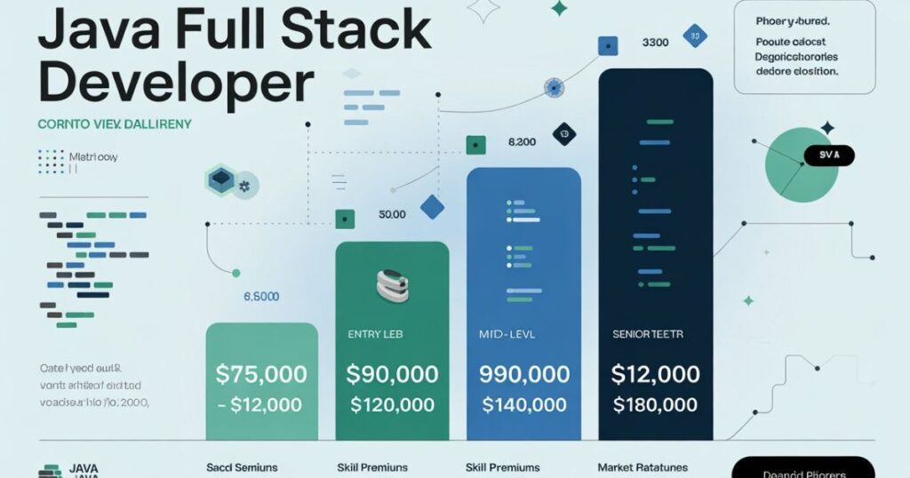 Detailed breakup of Java Full Stack Developer Salary showing base pay, bonuses, and additional benefits.