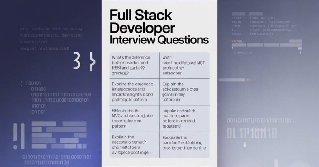 interview questions for a full stack developer on core front end skills