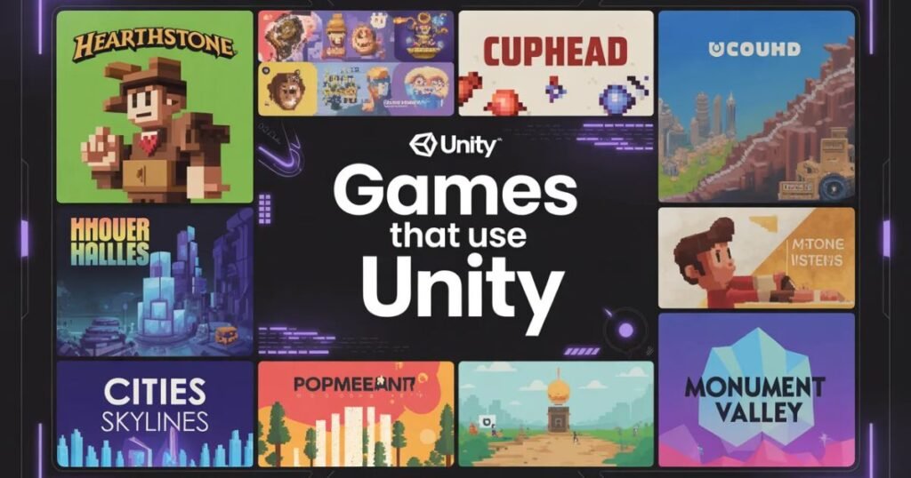 Games that use Unity developed by indie and professional game studios.