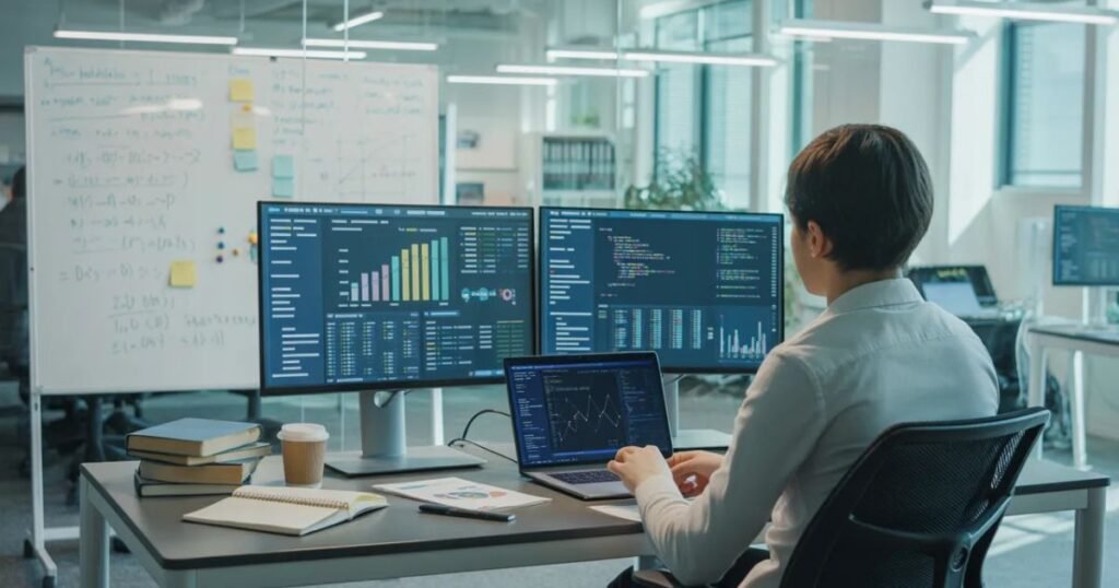 Data Science Internship training session with interns learning data analysis and visualization.