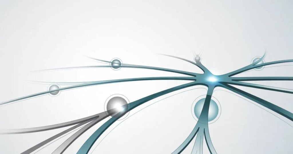 Networking Fundamentals concept illustration showing basic network components, connections, and data flow in Networking Fundamentals
